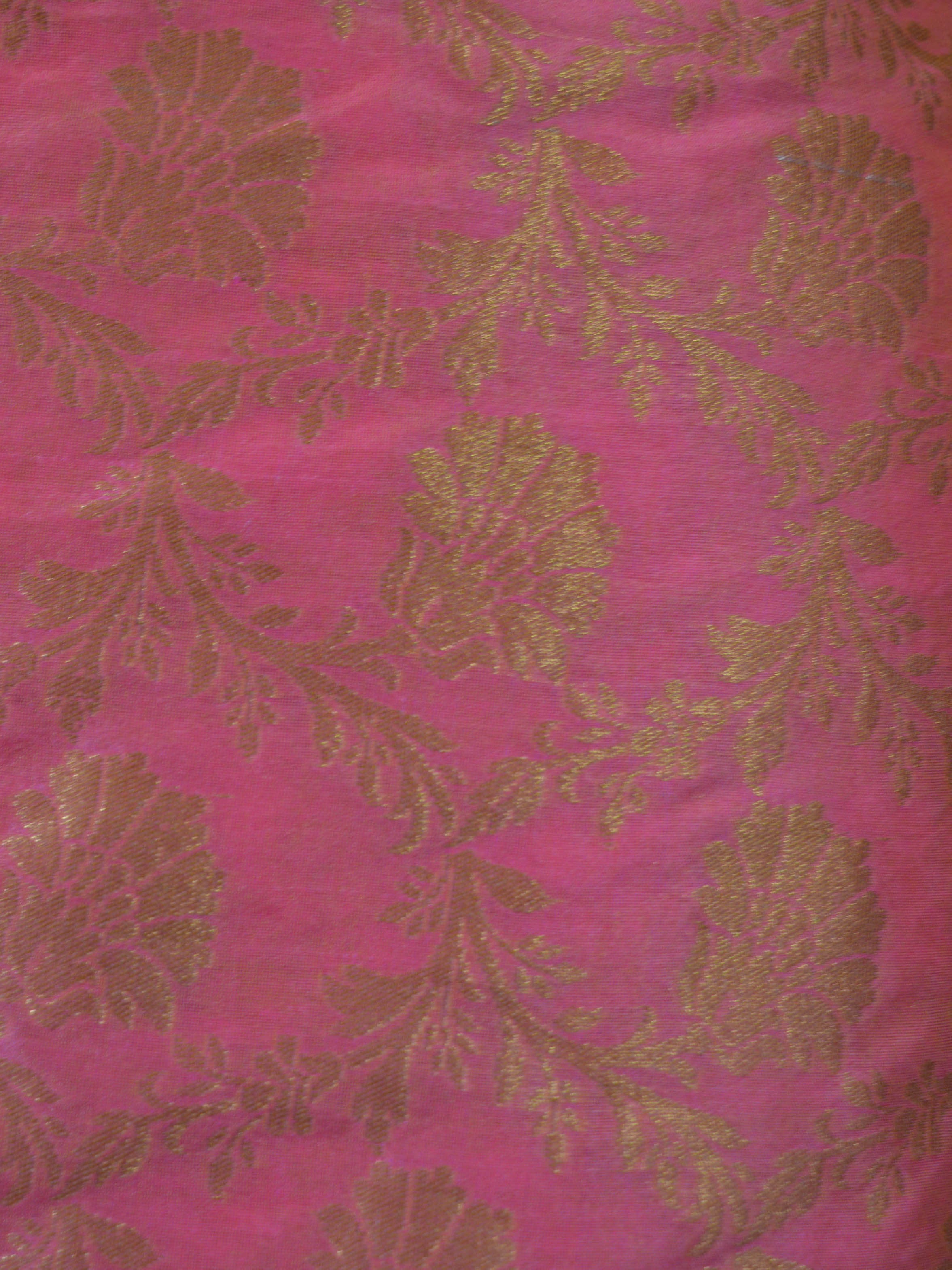 Banarasee/Banarasi Salwar Kameez Semi Silk Zari Jaal Work Fabric-Pink