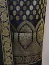 Banarasee Salwar Kameez Cotton Silk Gold Zari Buti Woven Fabric-Black