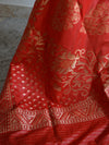 Art Silk Dupatta With Jaal Design-Red
