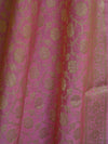 Banarasee Salwar Kameez Cotton Silk Gold Zari Jaal Woven Fabric-Peach