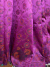 Banarasee Art Silk Saree With Floral Woven Design Contrast Beige Pallu-Magenta