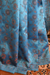 Banarasee Art Silk Saree With Floral Woven Design Contrast Beige Pallu-Blue