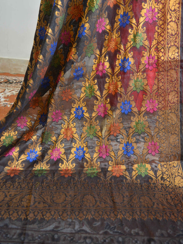 Banarasee Cotton Silk Plain Salwar Kameez Fabric With Tussar Silk Dupatta-Red