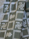 Banarasee Cotton Silk Zari Woven Swastik Design Saree-Olive Green