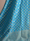 Banarasee Salwar Kameez Semi Silk Zari Jaal Work Fabric & Turquoise Blue Dupatta-Deep Blue