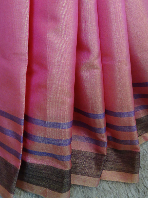 Banarasee Tissue Saree- Pink
