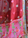 Banarasee Salwar Kameez Cotton Silk Multicolor Resham Buti Woven Fabric-Red