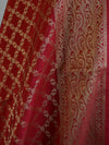 Banarasee Cotton Silk Printed Salwar Kameez Fabric With Red Zari Dupatta-Off White