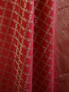 Banarasee Cotton Silk Printed Salwar Kameez Fabric With Red Zari Dupatta-Off White