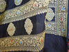 Banarasee Salwar Kameez Glossy Semi Silk Zari & Meena Buta Work Fabric-Black
