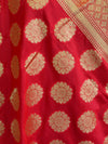 Banarasee Art Silk Dupatta Circle Buti Design-Red