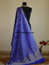 Banarasee Art Silk Buti Design-Royal Blue