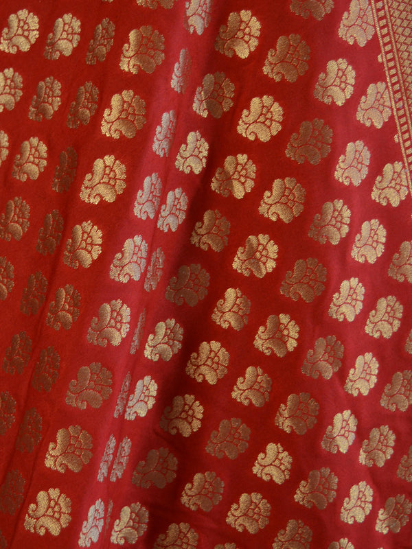 Banarasee Art Silk Buti Design-Red