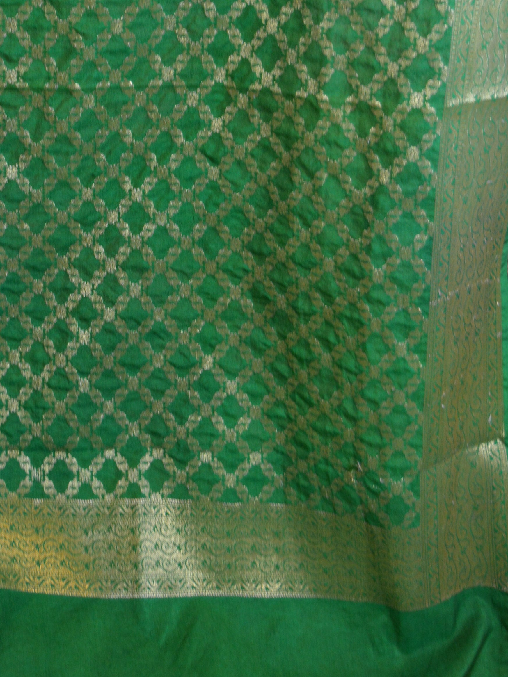 Banarasee Art Silk Dupatta Jaal Design-Green