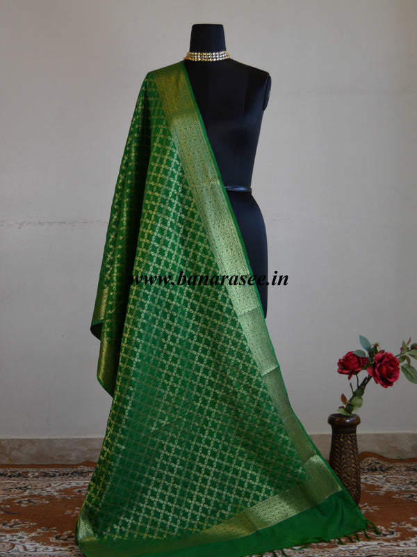 Banarasee Art Silk Dupatta Jaal Design-Green