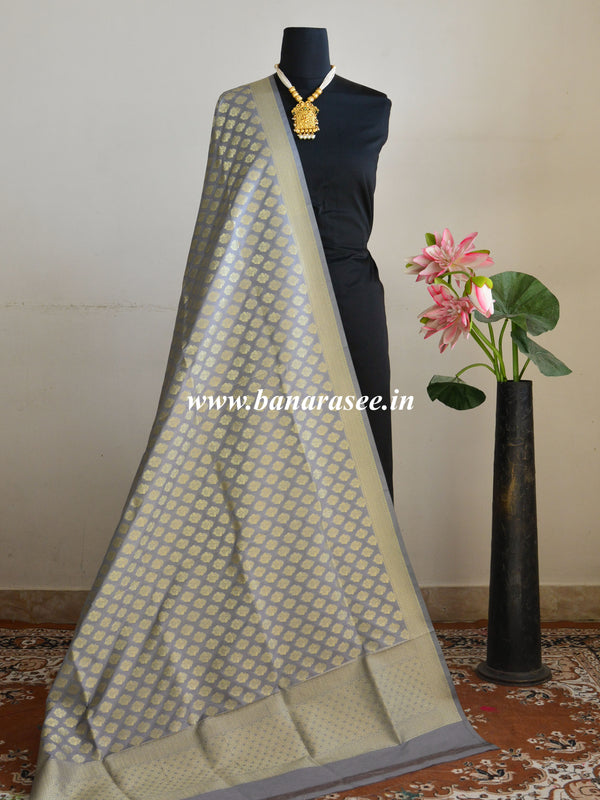 Banarasee Art Silk Buti Design-Grey