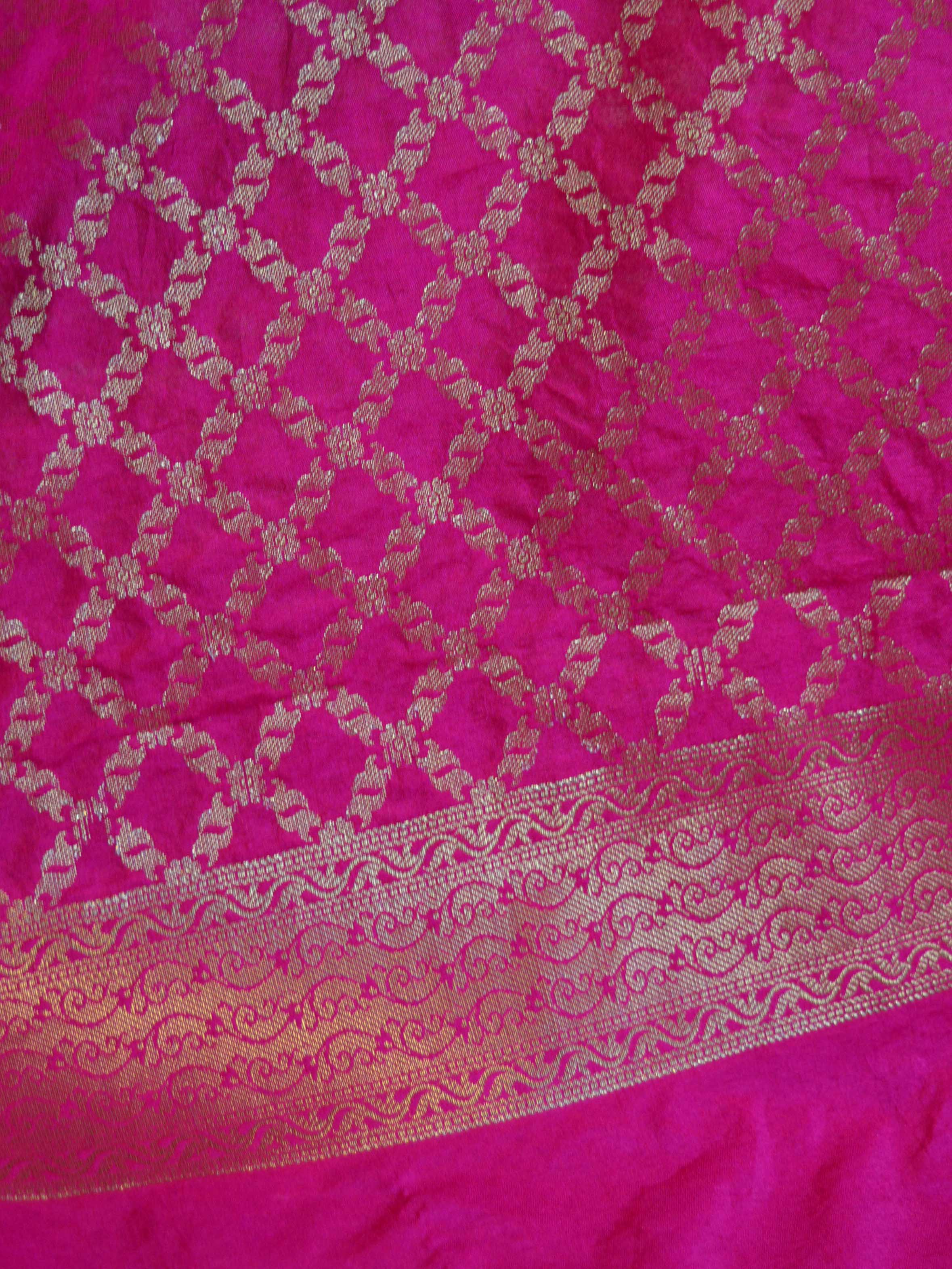 Banarasee Art Silk Dupatta Jaal Design-Magenta