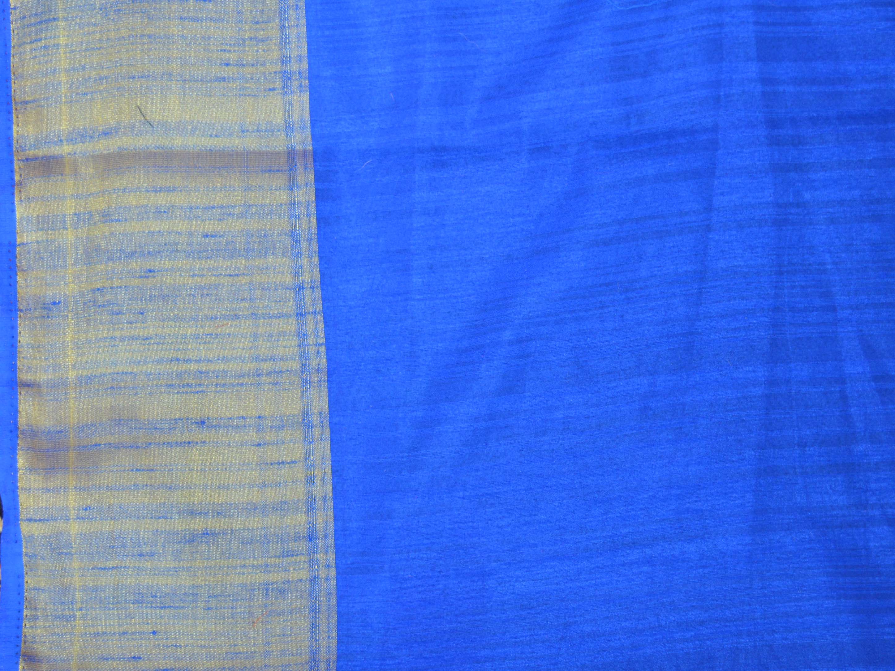 Banarasee Semi Silk Saree With Bird Motif Design-Purple & Blue