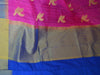 Banarasee Semi Silk Saree With Bird Motif Design-Purple & Blue