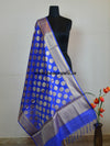 Banarasee Art Silk Dupatta Circle Buti Design-Royal Blue