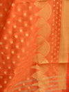 Banarasee Art Silk Dupatta With Polka Dot Design-Orange