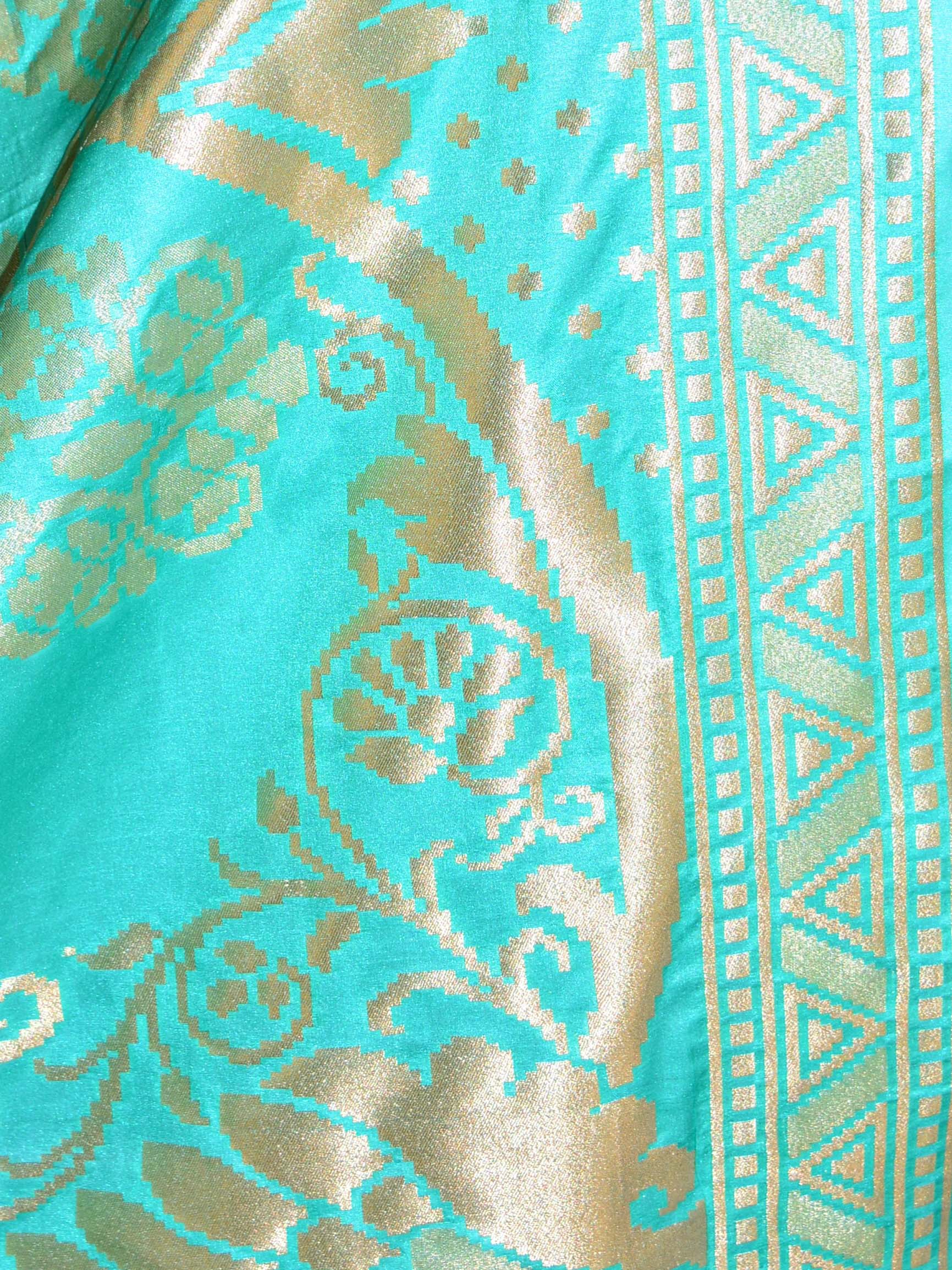 Banarasee Art Silk Dupatta With Jaal Design-Mint Green