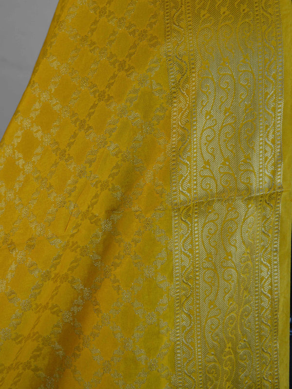 Banarasee Art Silk Dupatta Jaal Design-Yellow