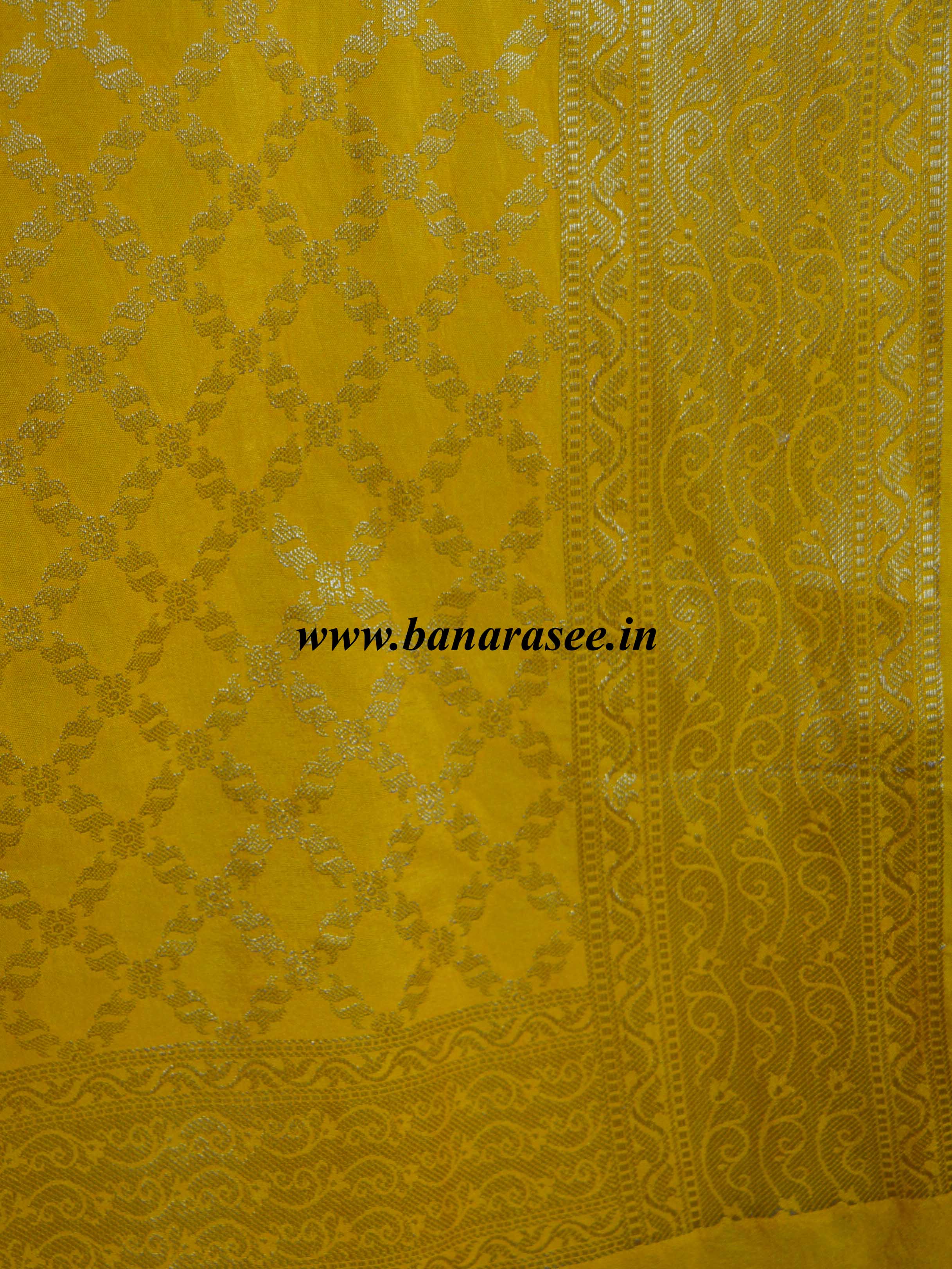Banarasee Art Silk Dupatta Jaal Design-Yellow