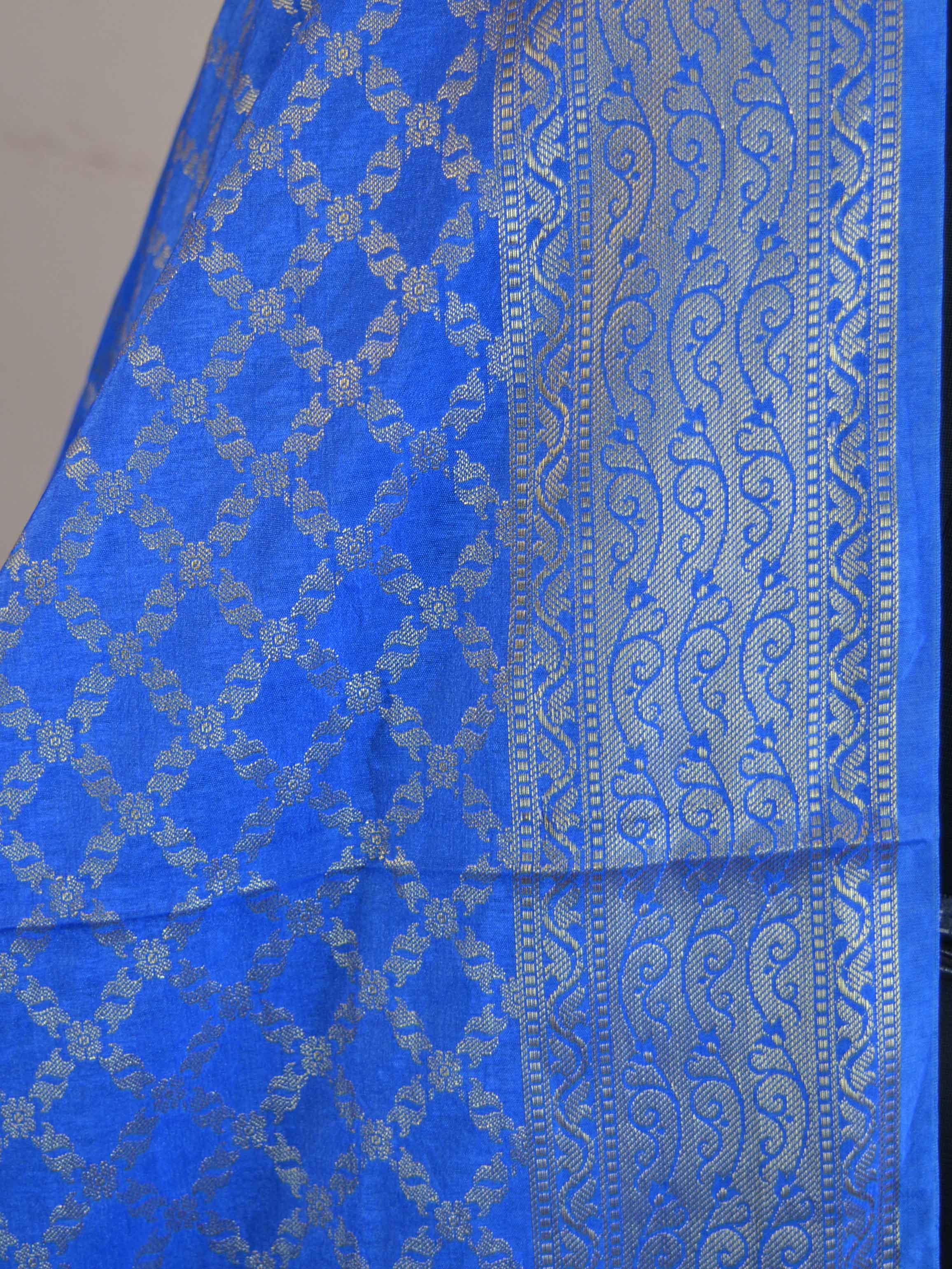 Banarasee Art Silk Dupatta Jaal Design-Blue