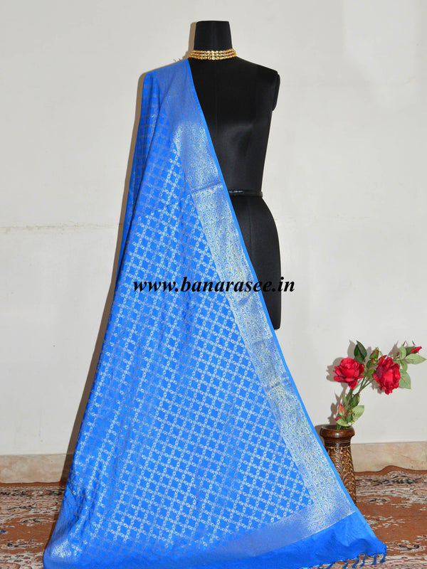 Banarasee Art Silk Dupatta Jaal Design-Blue