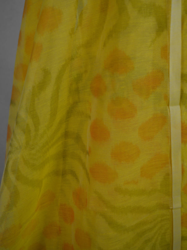 Banarasee Cotton Salwar Kameez Printed Fabric-Yellow