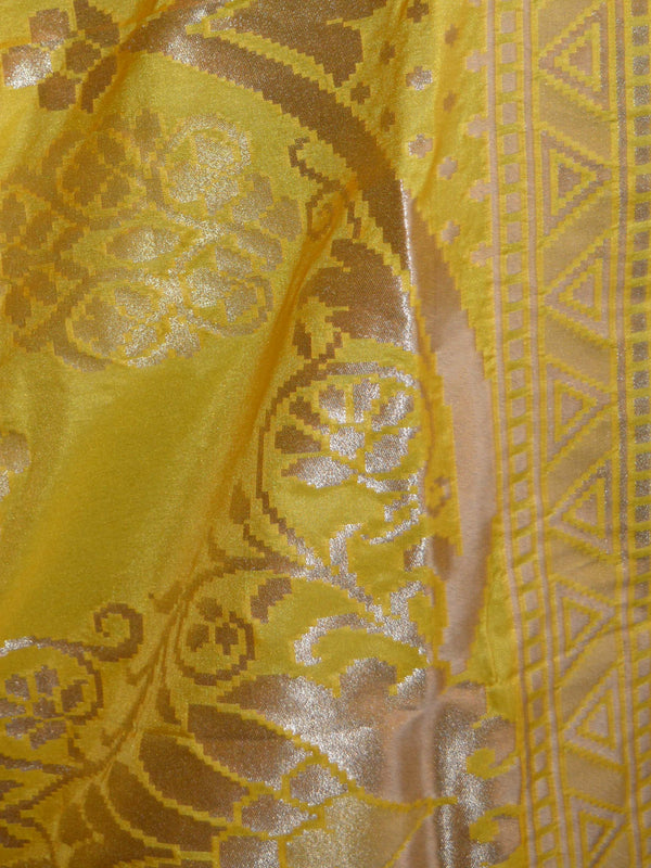 Art Silk Dupatta With Jaal Design-Yellow