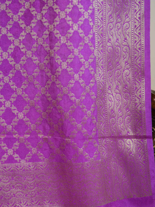 Banarasee Art Silk Dupatta Jaal Design-Purple