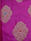 Banarasee Salwar Kameez Glossy Semi Silk Zari & Meena Buta Work Fabric-Magenta