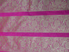 Banarasee Handwoven Art Silk Unstitched Lehenga & Blouse Fabric With Orange Dupatta-Hot Pink