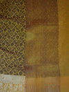 Banarasee Cotton Silk Mix Saree with Floral Resham Jaal & Zari Border-Yellow