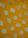 Banarasee Handwoven Art Silk Unstitched Lehenga & Blouse Fabric With Pink Dupatta-Yellow