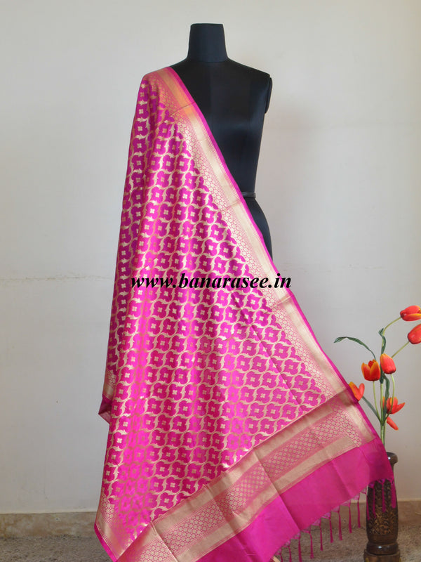 Art Silk Dupatta Jaal Design Design-Pink