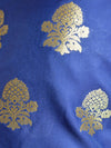 Banarasee Salwar Kameez Semi Katan Silk Zari Buta Work Fabric With Contrast Dupatta-Royal Blue