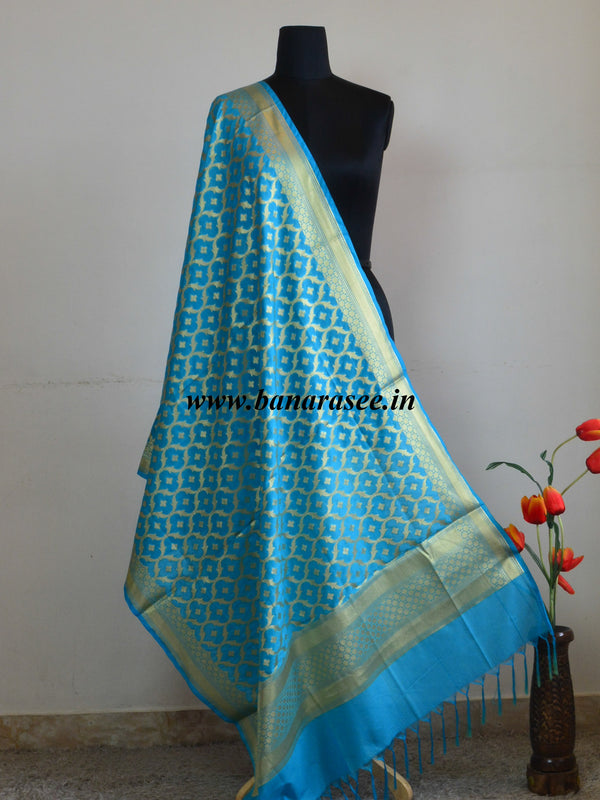 Art Silk Dupatta Jaal Design Design-Blue