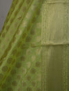 Banarasee Art Silk Dupatta Small Buti Design-Lime Green