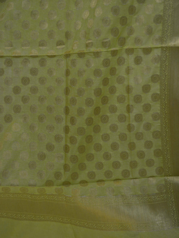 Banarasee Art Silk Dupatta Small Buti Design-Lime Green