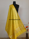 Art Silk Dupatta Jaal Design Design-Yellow