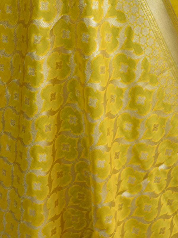 Art Silk Dupatta Jaal Design Design-Yellow