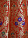 Banarasee Handwoven Art Silk Unstitched Lehenga & Blouse Fabric With Meena Design-Red