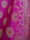 Banarasee Salwar Kameez Glossy Semi Silk Zari & Meena Buta Work Fabric-Magenta