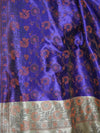 Banarasee Art Silk Saree With Floral Woven Design Contrast Pallu-Violet