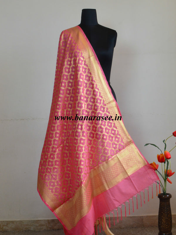 Art Silk Dupatta Jaal Design Design-Peach