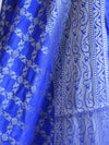 Banarasee Cotton Silk Floral Jaal Salwar Kameez Fabric With Contrast Art Silk Dupatta-Gold