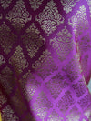 Banarasee Cotton Silk Floral Jaal Salwar Kameez Fabric With Contrast Art Silk Dupatta-Purple